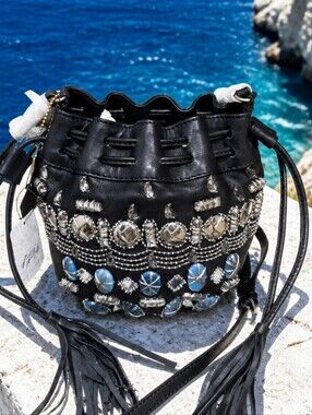 Mary Frances for Free People Crystal Bucket Bag